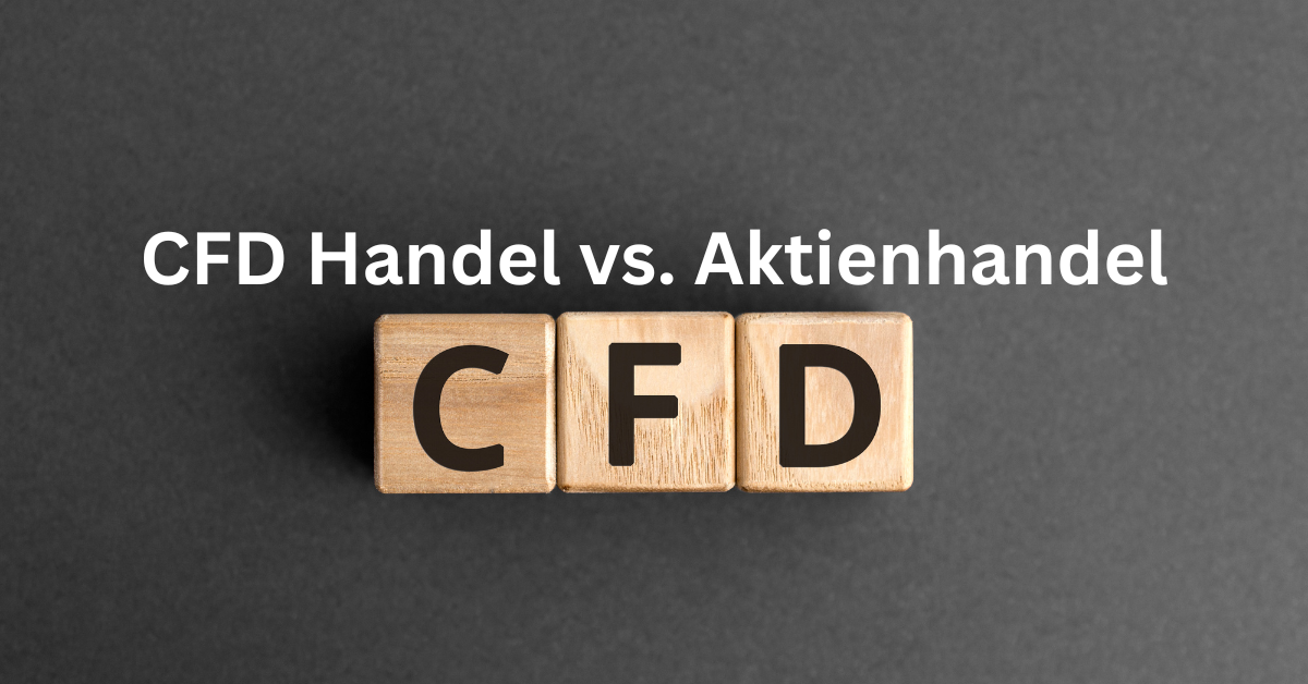 Holzwürfel mit der Aufschrift CFD auf schwarzem Hintergrund – Symbolbild für den Vergleich zwischen CFD Handel und Aktienhandel