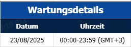 Benachrichtigung über Server-Upgrade