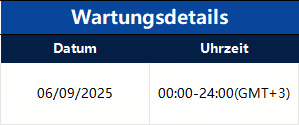 Benachrichtigung über Server-Upgrade